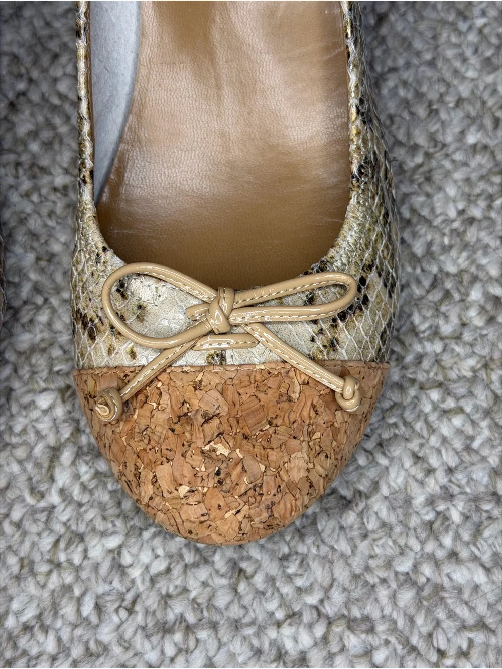 NWOT Cole Haan faux snake skin wedges